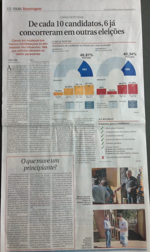 Página 12 da edição de domingo da Folha, 24/08/14